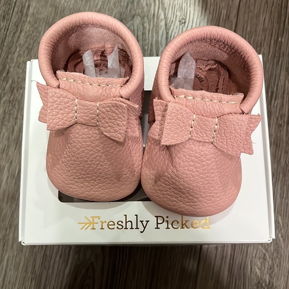 Freshly Picked Pink Baby Moccasins - Picture 1 of 5